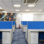 Fully furnished office interior with workstations in Indiranagar, Bangalore
