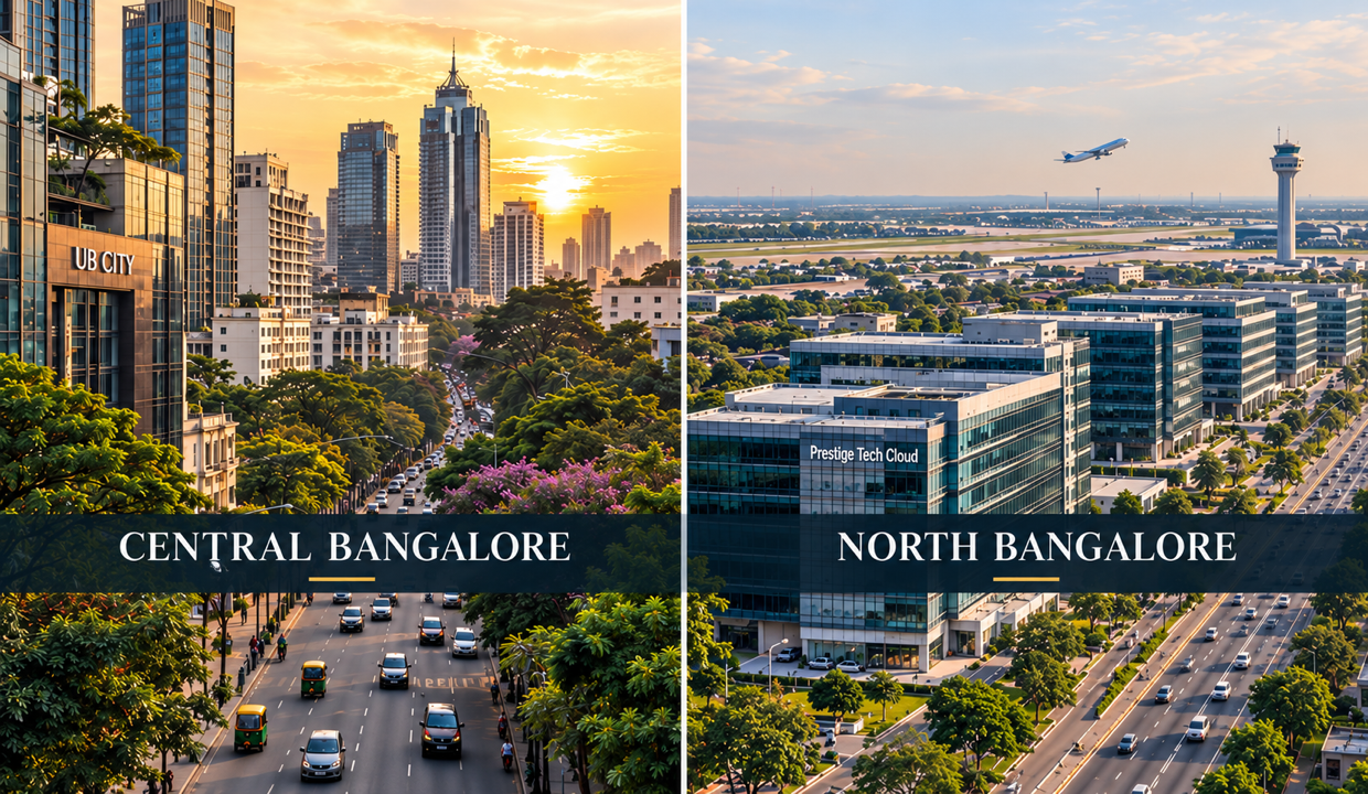 Central Bangalore versus North Bangalore office leasing comparison