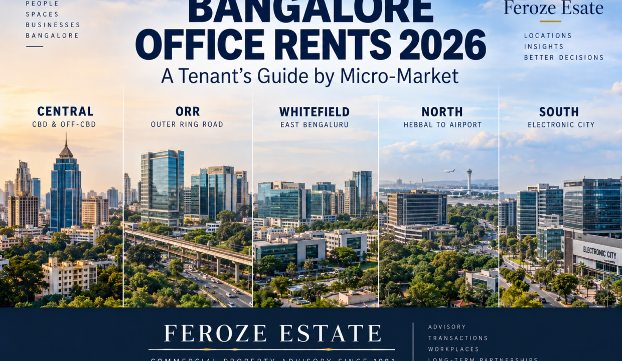 Bangalore office rents 2026 by micro-market – Central, ORR, Whitefield, North and South Bangalore office locations