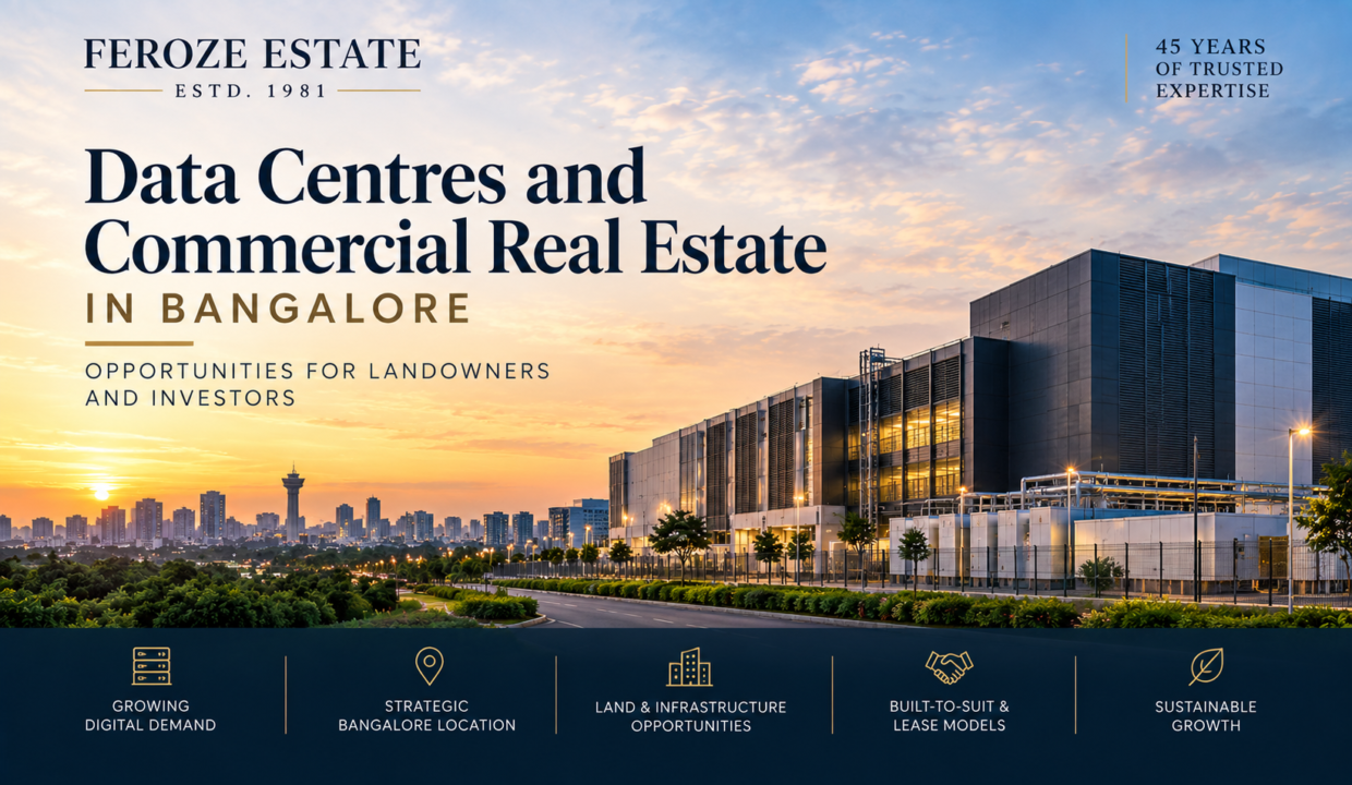 data centre and commercial real estate opportunities in Bangalore for landowners and investors, by Feroze Estate.