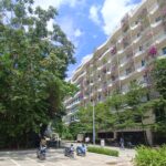 SLK Green Park Grade A office campus with landscaped greenery in Airport Corridor, Bangalore.
