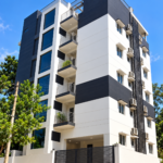 Modern commercial building exterior on Outer Ring Road, Bangalore