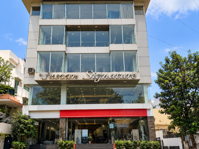 Commercial building exterior on HRBR Main Road, Bangalore