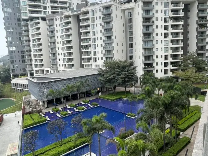 Luxury 5-bedroom apartment for sale at Embassy Lake Terraces, Bangalore, featuring spacious interiors, private pool, and landscaped views.
