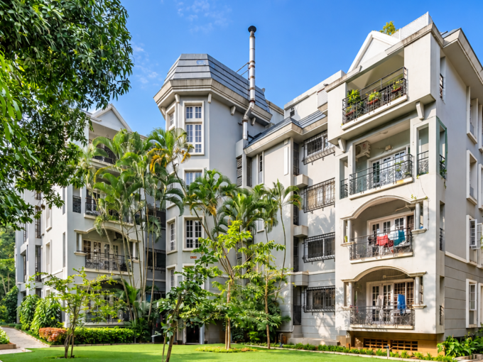 Exterior of Embassy Woods apartments in Vasanth Nagar, Bengaluru